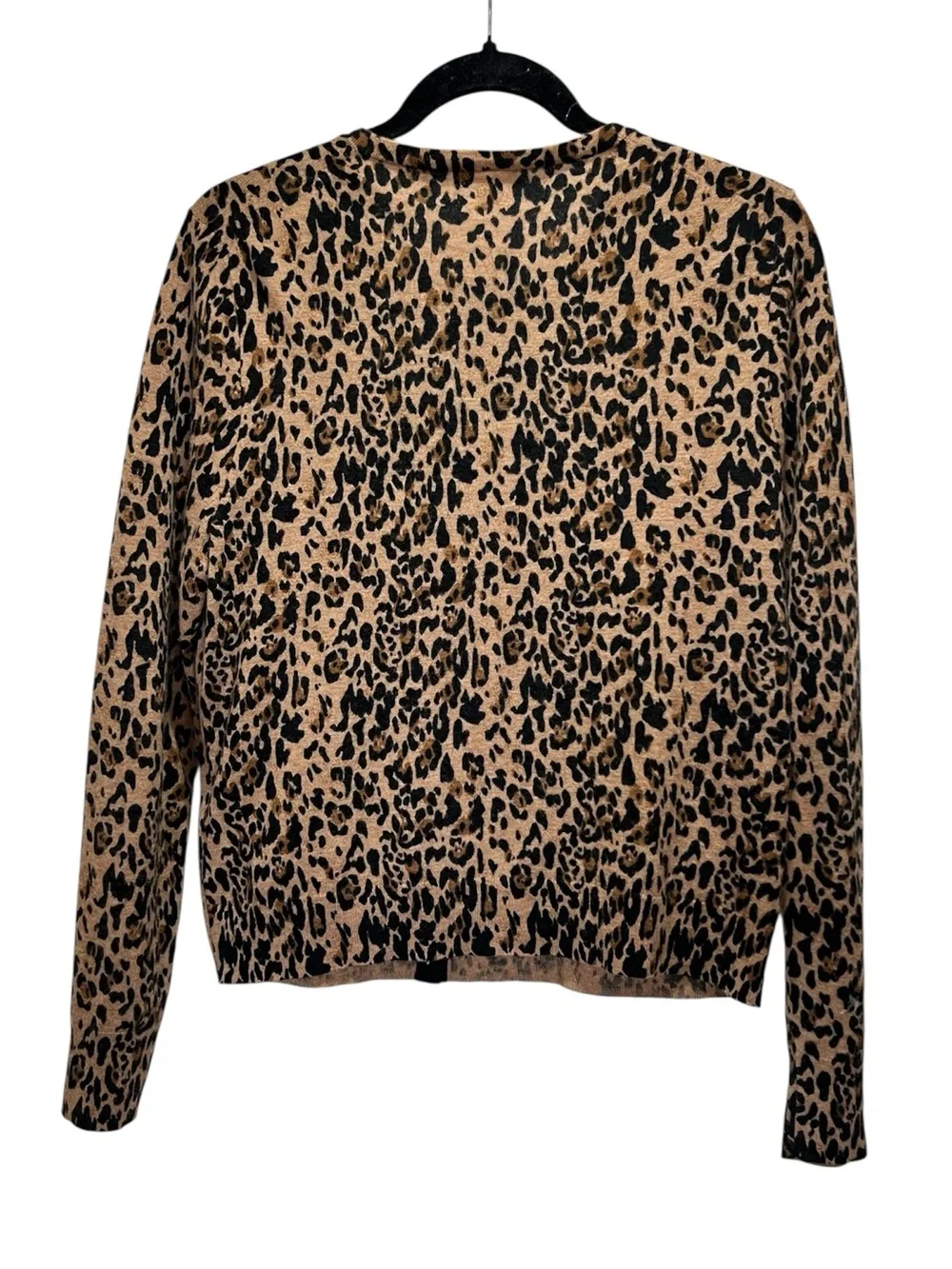 J. Crew Cashmere Animal Print Cardigan Sweater XL